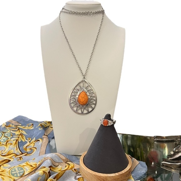 paparazzi Jewelry - SALE!! 2 for $15 3pc Jewelry Set Summer Sunbeam Orange Necklace Earrings Ring